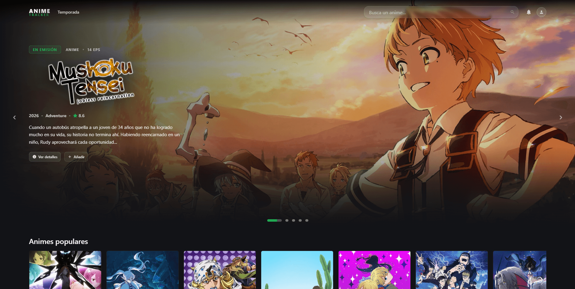 Anime Tracker project screenshot
