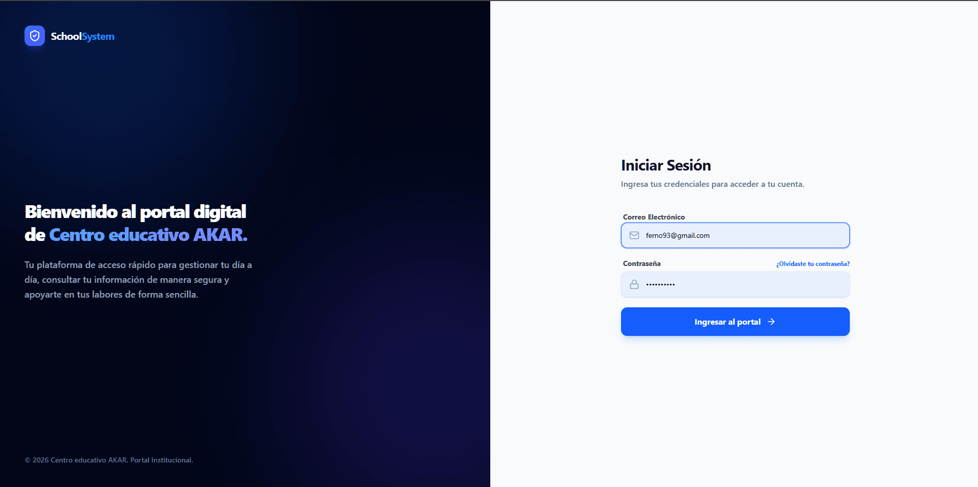 School Attendance System project screenshot